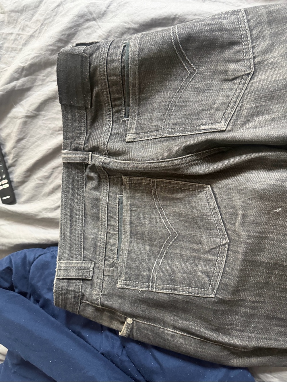 Men's Washed Charcoal Straight Jeans - Casual Everyday Style - Picture 5 of 5